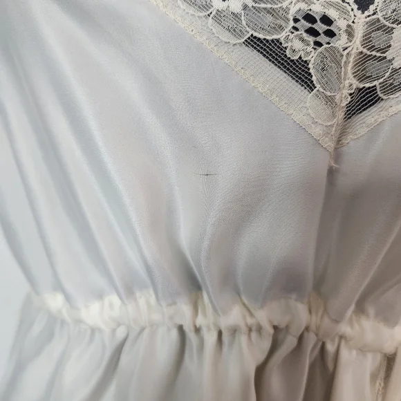 Vintage 80s Givenchy Cream Slip Dress Robe Set Peignoir